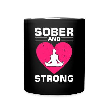 Nüchternheit, Sucht, Genesung, Alkoholiker, - Tasse einfarbig - Schwarz - Vorne
