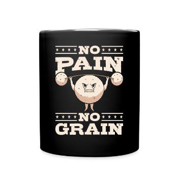 Bol de riz frit de cuisine asiatique - Mug uni - noir - Devant