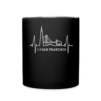 San Francisco Skyline Heartbeat California USA - Full Colour Mug - black - Front