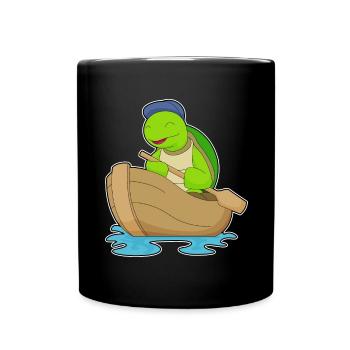 Turtle Small Boat - Full Colour Mug - black - Front
