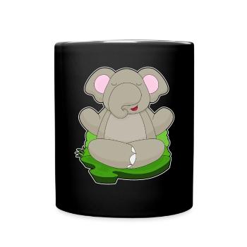 Elephant Yoga Fitness Meditation - Full Colour Mug - black - Front