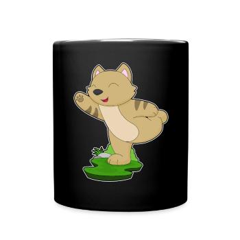 Chat Yoga Fitness Gymnastique - Mug uni - noir - Devant