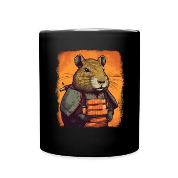 Capybara Samurai Wasserschwein - Full Colour Mug - black - Front