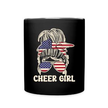 Cheerleadermädchen Cheerleading Jugend - Tasse einfarbig - Schwarz - Vorne