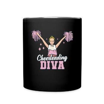Cheerleadermädchen Cheerleading Jugend - Tasse einfarbig - Schwarz - Vorne