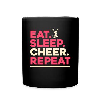 Cheerleadermädchen Cheerleading Jugend - Tasse einfarbig - Schwarz - Vorne
