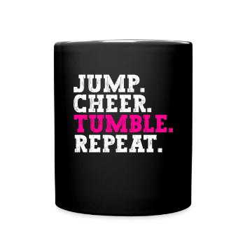 Cheerleadermädchen Cheerleading Jugend - Tasse einfarbig - Schwarz - Vorne