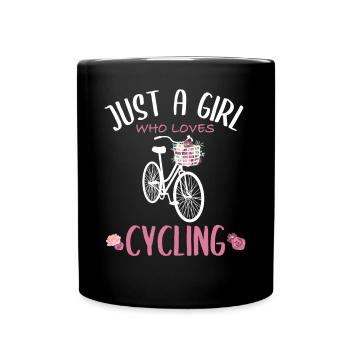 "Just A Girl Who Loves Cycling" Flower Edition - Full Colour Mug - black - Front