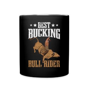 Cow-boy monteur de taureau - Mug uni - noir - Devant
