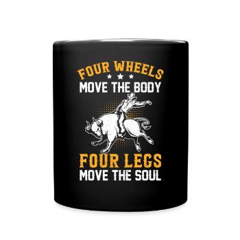 Bullenreiten Bullenreiter Cowboy - Tasse einfarbig - Schwarz - Vorne