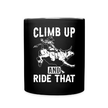 Bull Rider Bull Riding Cowboy - Full Colour Mug - black - Front