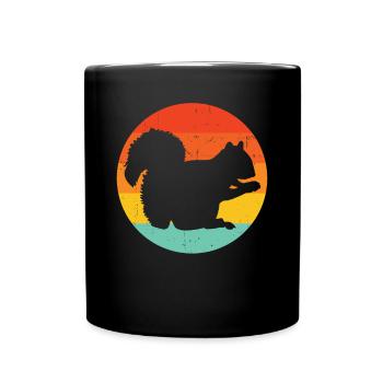 Squirrel Vintage Forest Animal Rodent Retro - Full Colour Mug - black - Front