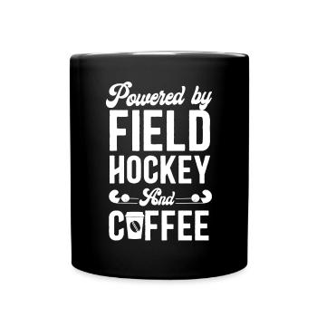 Field Hockey Coffee Powered By - Tasse einfarbig - Schwarz - Vorne