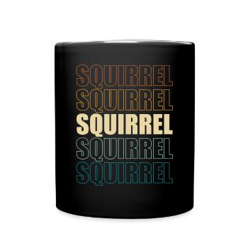 Vintage Forest Animal Squirrel Rodent Retro - Full Colour Mug - black - Front