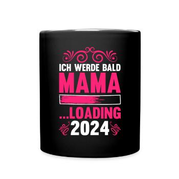 Werdende Mama 2024 - Tasse einfarbig - Schwarz - Vorne