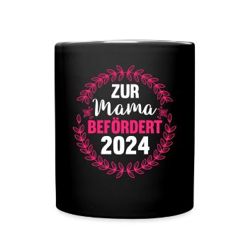 Werdende Mama 2024 - Tasse einfarbig - Schwarz - Vorne
