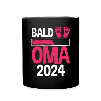 Werdende Oma 2024 - Tasse einfarbig - Schwarz - Vorne