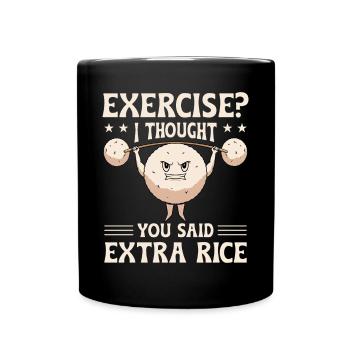 Bol de riz frit de cuisine asiatique - Mug uni - noir - Devant