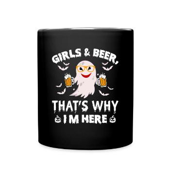 Les filles et la bière, c’est pourquoi je suis là - Funny Ghost Hal - Mug uni - noir - Devant