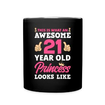 21. Geburtstag Frauen Lustig 21 Jahre alt Geburtstag - Tasse einfarbig - Schwarz - Vorne