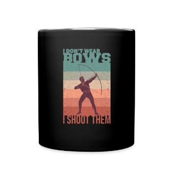 Bogenschießen - Tasse einfarbig - Schwarz - Vorne
