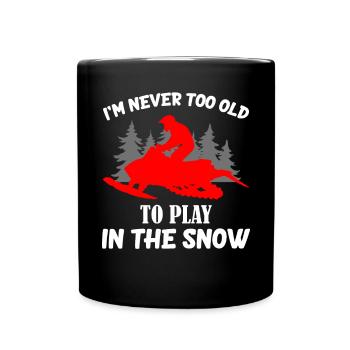 Schneemobil Lustiges Schneemobilfahren Schnee Winter - Tasse einfarbig - Schwarz - Vorne
