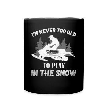 Snowmobile Winter Sports Funny Snowmobiling Men - Full Colour Mug - black - Front