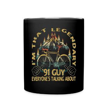 Cadeau de vélo de route pour cycliste Vintage 1991 - Mug uni - noir - Devant