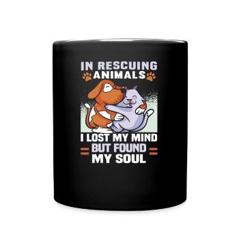 Hunderettungs Designs Für Tierrechtsaktivisten - Tasse einfarbig - Schwarz - Vorne