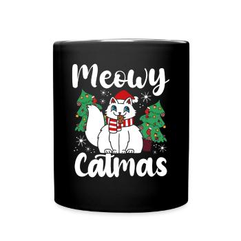 Meowy Catmas - Full Colour Mug - black - Front