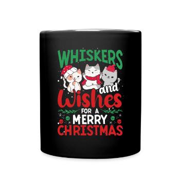 Whiskers and Christmas - Full Colour Mug - black - Front