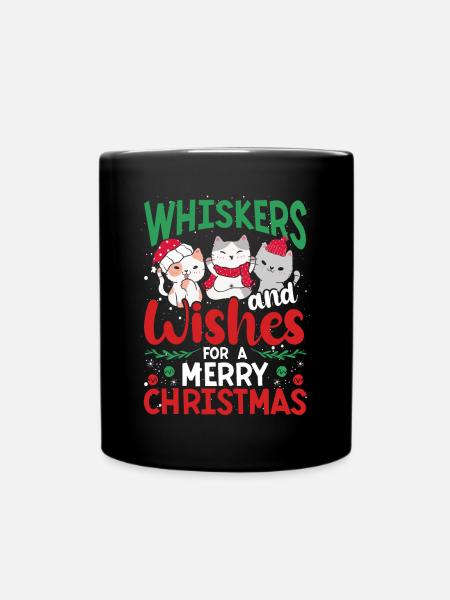 Schnurrhaare Und Weihnachten - Tasse einfarbig - Schwarz