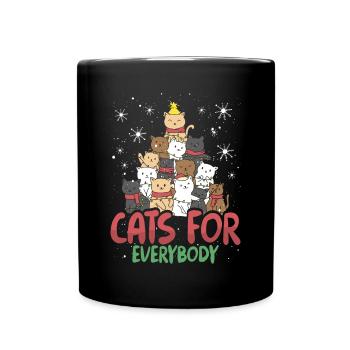 Sapin de Noël avec des chats - Mug uni - noir - Devant