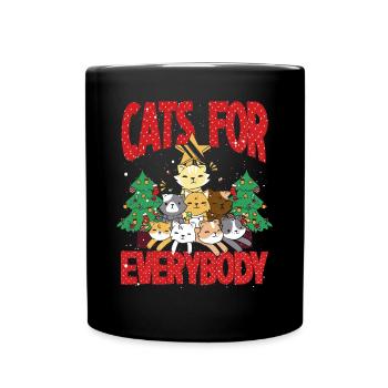 Des chats de Noël pour tous - Mug uni - noir - Devant