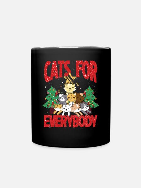 Weihnachtskatzen Für Alle - Tasse einfarbig - Schwarz
