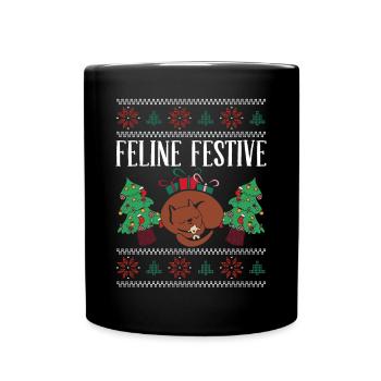 Purring Christmas Season - Full Colour Mug - black - Front