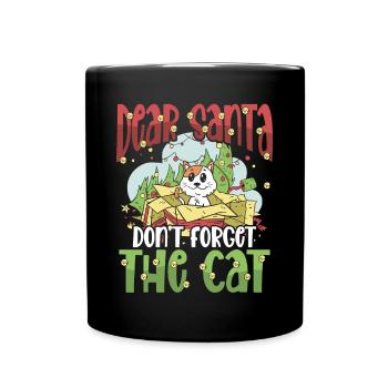 Père Noël, n’oublie pas le chat - Mug uni - noir - Devant