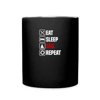 Manger, dormir, naviguer, répéter - Mug uni - noir - Devant