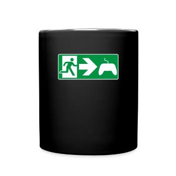Emergency Exit Gaming Gamer Controller - Full Colour Mug - black - Front