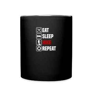 Eat, sleep, hike, repeat - Full Colour Mug - black - Front