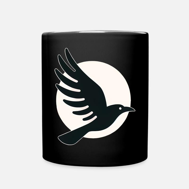 Rabe Mond Flug - Tasse einfarbig - Schwarz