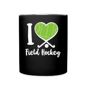 Field Hockey Heart I Love Field - Full Colour Mug - black - Front