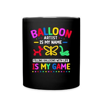 Balloon Animal Party Balloon Artist - Full Colour Mug - black - Front