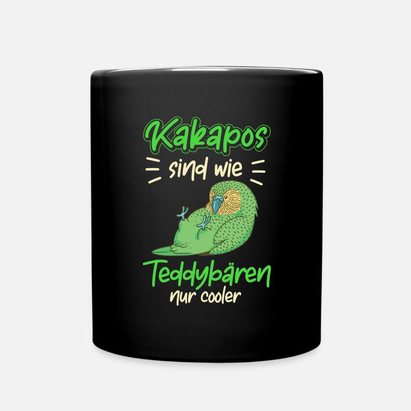 Kakapo ist cooler Neuseeland Papagei - Tasse einfarbig - Schwarz