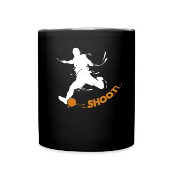 Shoot Fußballgott Fußballspieler Fußballprofi - Tasse einfarbig - Schwarz - Vorne