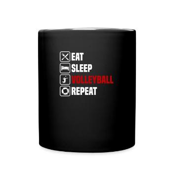 Eat, sleep, volleyball, repeat - Full Colour Mug - black - Front