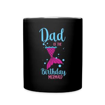 Birthday Party Mermaid Family Matching - Full Colour Mug - black - Front