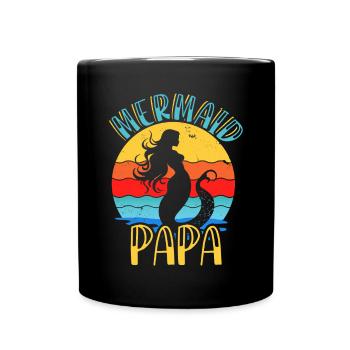 Birthday Party Mermaid Family Matching - Full Colour Mug - black - Front