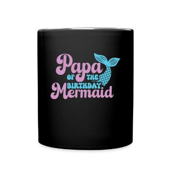 Birthday Party Mermaid Family Matching - Full Colour Mug - black - Front