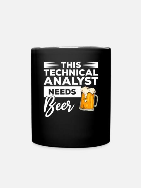 Dieser technische Analyst braucht Bier - Tasse einfarbig - Schwarz